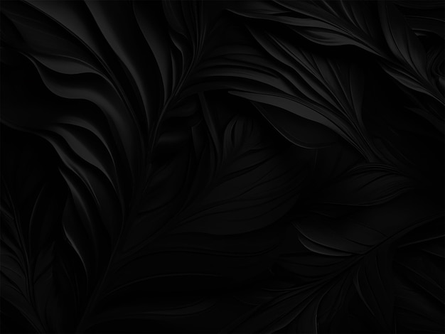 Black background with leaves and vegetation texture