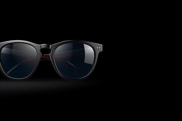 Black background with a lone pair of sunglasses