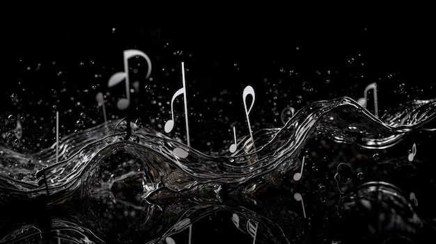 A black background with music notes on it world music day