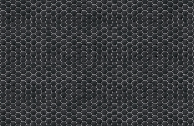 Photo a black background with a pattern of hexagons.