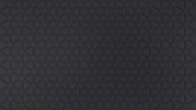 black background with a pattern of triangles 3d render