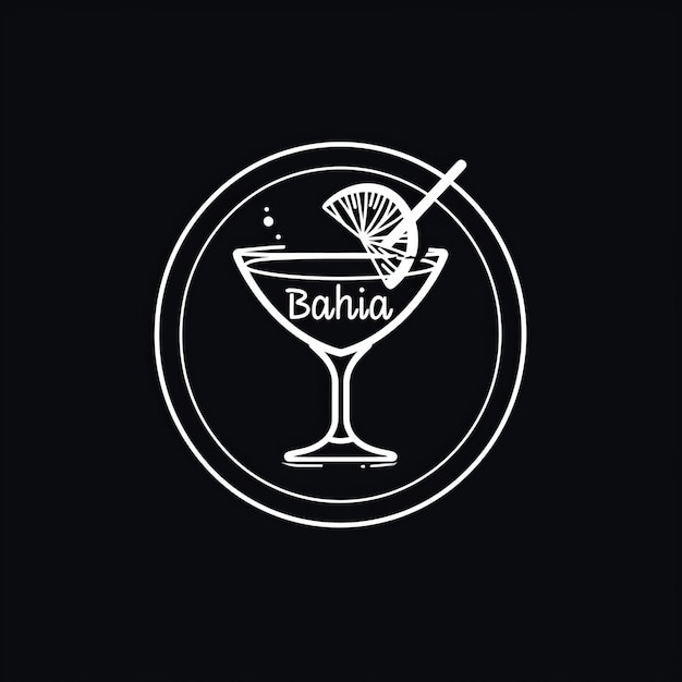 Photo a black background with a picture of a cocktail and a lemon wedge