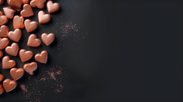 A black background with red hearts on it