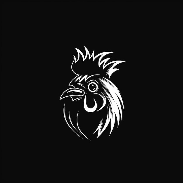 Photo a black background with a rooster on it