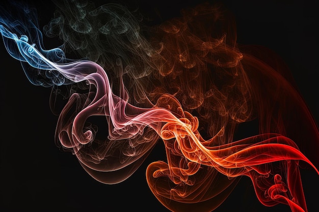 Black background with smoke