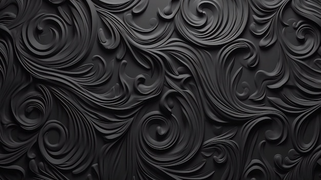 A black background with swirls and swirls.