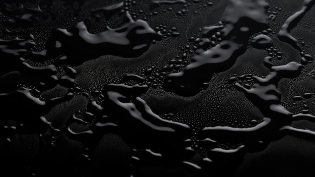 Black background with water drop texture Generative AI AIG21