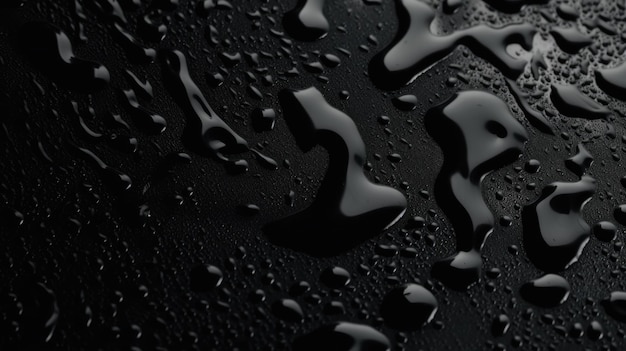 Black background with water drop texture Generative AI AIG21