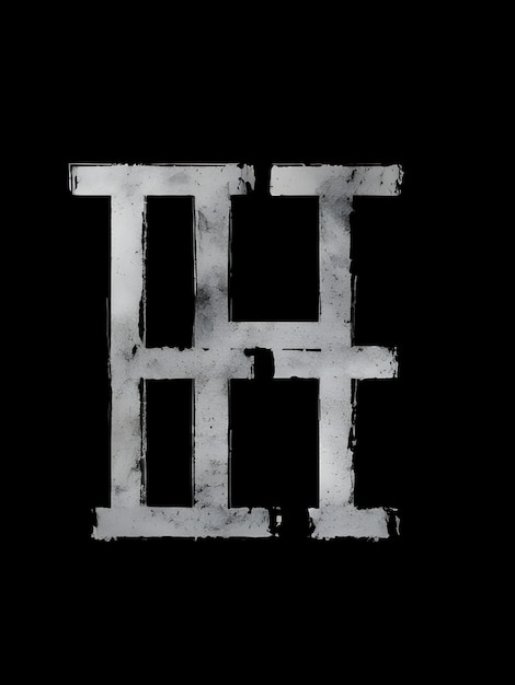 Photo a black background with a white letter h and the letter h