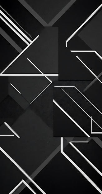 a black background with white lines and a black background