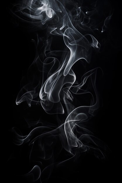 a black background with white smoke and a black background