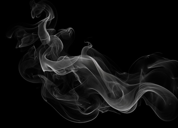 a black background with white smoke in the middle