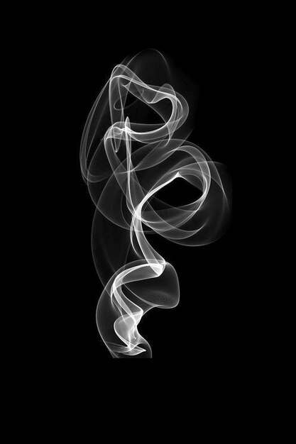 Photo a black background with a white smoke that says smoke