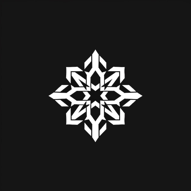 Photo a black background with a white snowflake on it