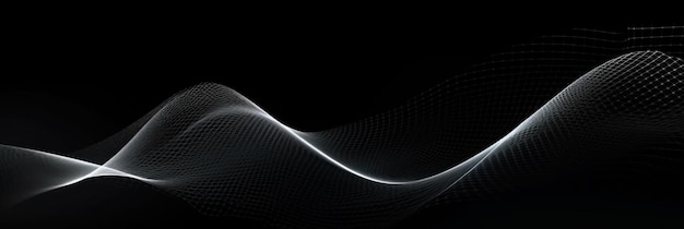 A black background with a white wave in the middle