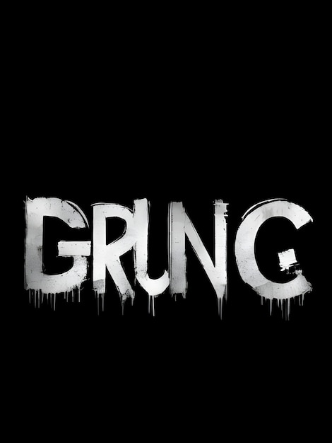 Photo a black background with the word  grung  on it