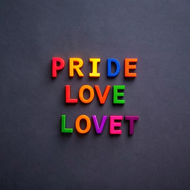 Photo a black background with the word  pride  on it