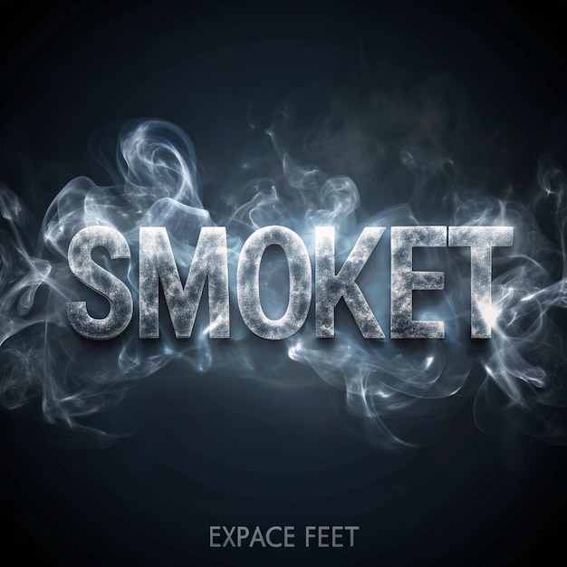 Photo a black background with the word smoke in white letters