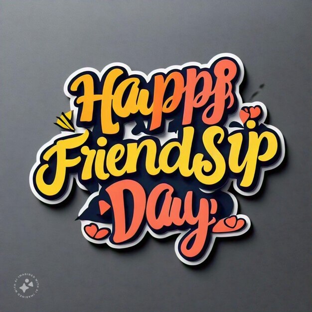 a black background with a yellow and red text happy friendship day