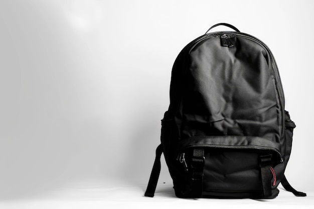 Black Backpack isolated on white background