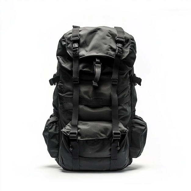 Photo a black backpack with a black back pack on it