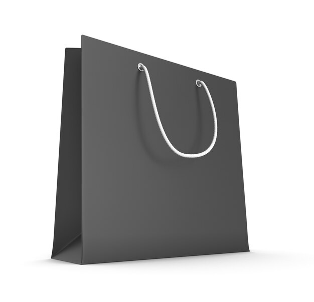 Black bag isolated on white. 3d render illustration.