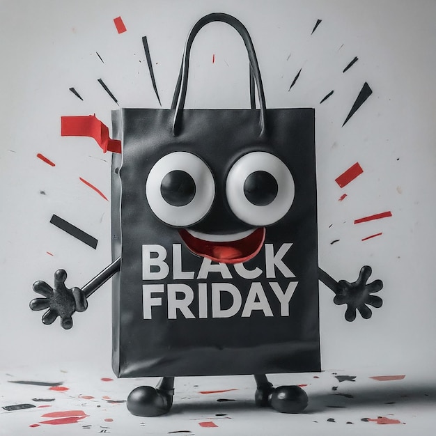 Photo a black bag that says black friday on it