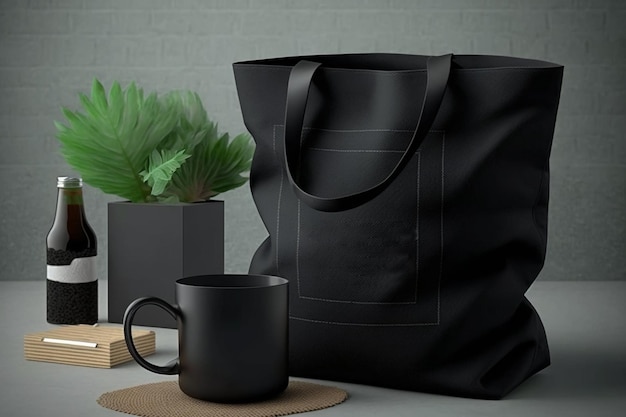 A black bag with a black bag that says'coffee'on it