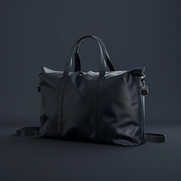 a black bag with a handle that says quot handbag quot on it