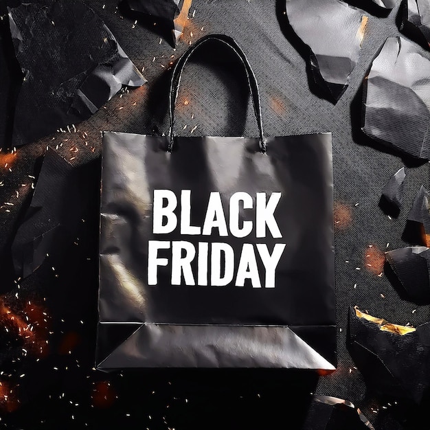 a black bag with the words black friday on it