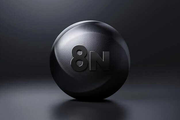 Photo a black ball with the number 8 on it