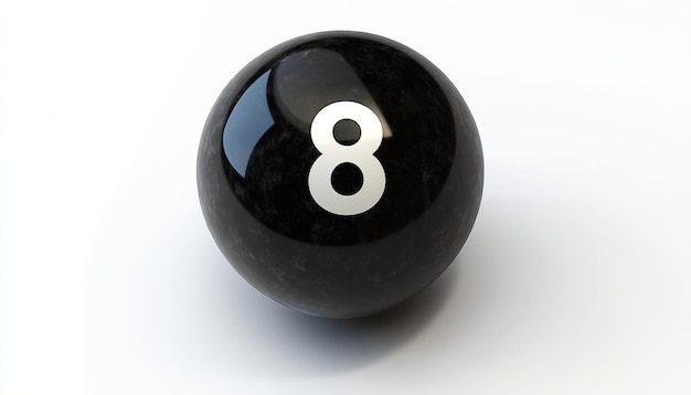 Photo a black ball with the number 8 on it