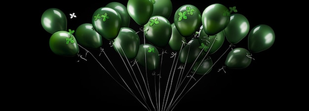 Black balloon banner for Patricks Day generative AI