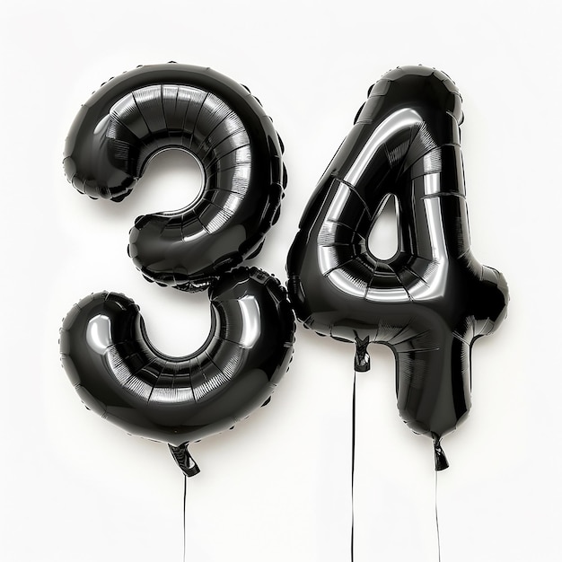 Photo a black balloon with the number 3 on it