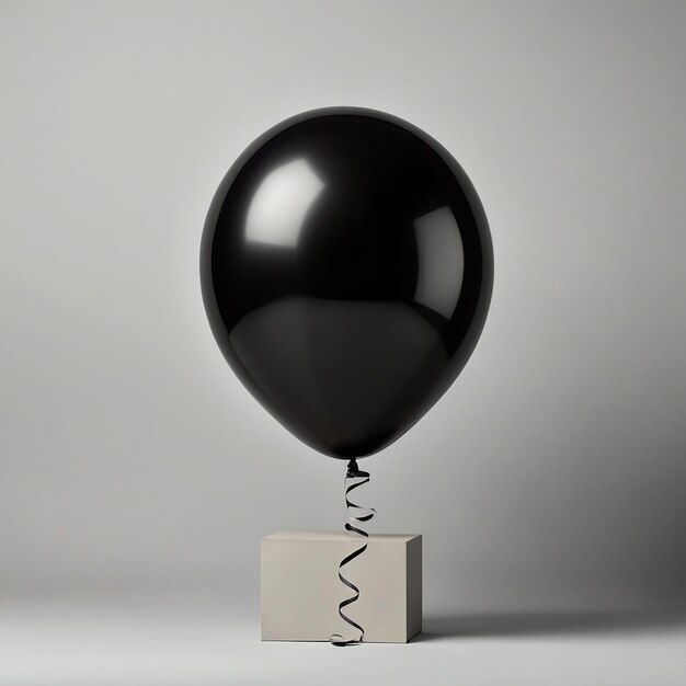 Photo a black balloon with white background