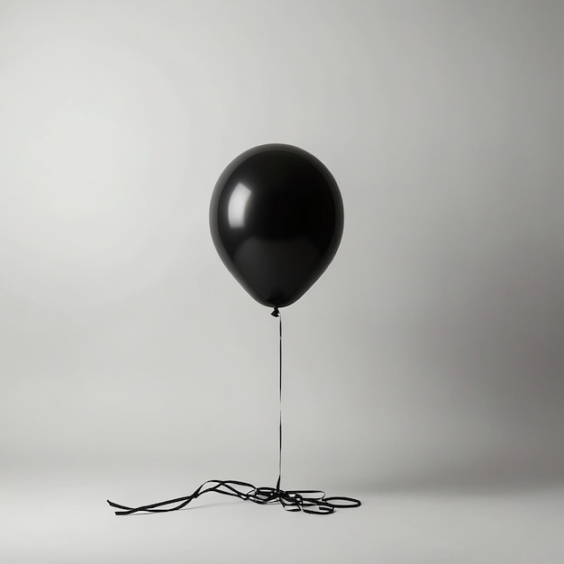 Photo a black balloon with white background