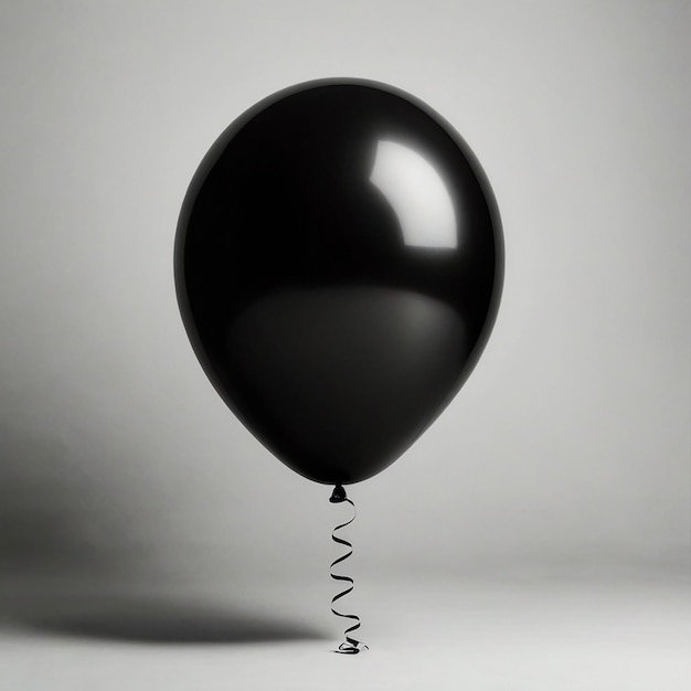 A black balloon with white background