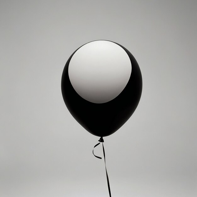 Photo a black balloon with white background