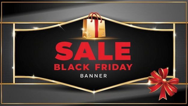 Photo a black banner for sale with a gold frame that says sale on it