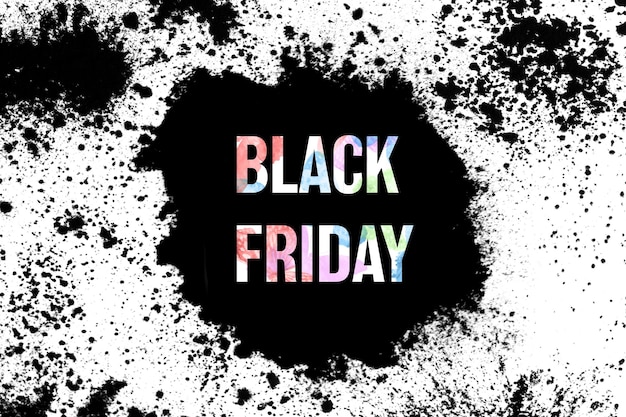 Black banner on a white background with stains. Black Friday. holiday sale. High quality photo