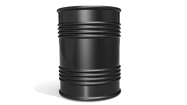 Black barrel for crude oil or petroleum