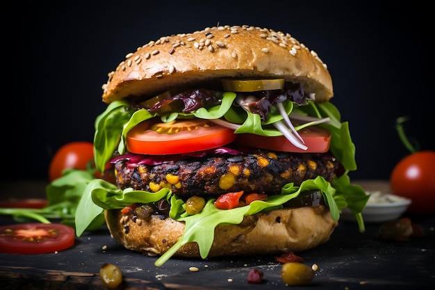 Black bean veggie burger vegan recipe food