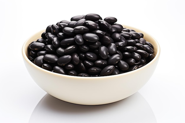 Black beans isolated on white background