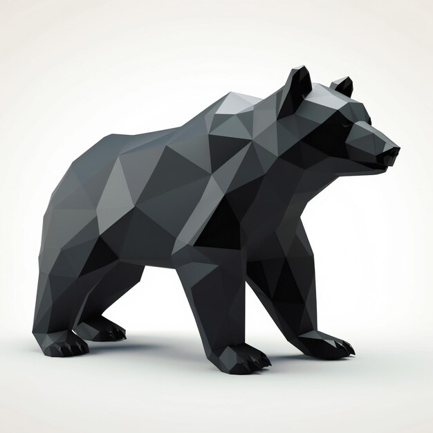 A black bear is standing in a triangle shape.