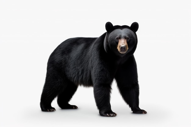 Black bear on a white isolated background AI generated