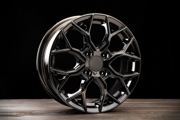 Black beautiful and light alloy wheel car tuning