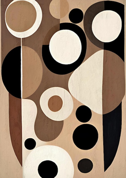 Black and Beige Modern Abstract Composition Canvas Print