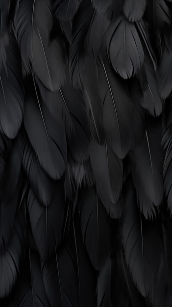 Black Bird Feathers Abstract Image Texture Pattern Background Wallpaper Smartphone Cover and Sc