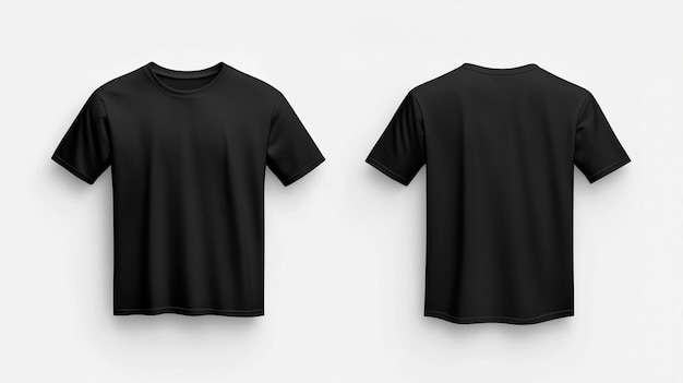 Black Blank TShirt Front and Back View Template