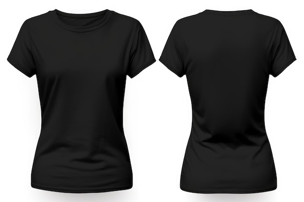 Black blank women t shirt mockup